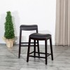 FONTOI 26" Upholstered Barstools with Fixed Seat Height, Bar Stools without Backs for Living Room Kitchen, Black, 17"*26"*20" - 2 of 4