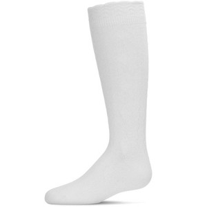 Memoi Diamond Zag Knee High Sock with Scalloped Cuff - 1 of 3