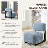 ORRD Modern Accent Chair, Blue Chenille Upholstery & Solid Wood Frame, Ergonomic Comfort for Living Room, Bedroom, Office, Mid-Century Design - 4 of 4