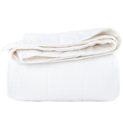 White Twin Microfiber Box Stitch Quilt Set
