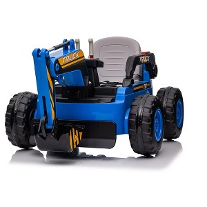 Kids Ride-On Excavator Digger Car, 12V Remote Control Electric Digging Arm, Dual 35W Motors, 10Ah Large Battery - 1 of 1