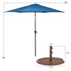 Costway 9ft Patio Umbrella Outdoor W/ 50 LBS Round Umbrella Stand W/ Wheels - 3 of 4