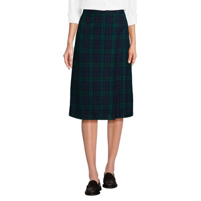 School Uniform Young Women's Plaid A-line Skirt Below the Knee