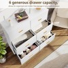 Garvee 6-Drawer Dresser,Retro Chest of Drawers with Metal Handle,Large Storage Cabinet for Bedroom,Living Room(White) - 4 of 4