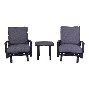 Courtyard Casual Santorini 3 pc Motion Chat Set  Includes:  Two Motion Club Chairs and one End Table - 1 of 4