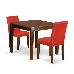 Vintage Kitchen Table Set - 36 Inch Square Table with 2 Parsons Chairs - Retro Dining Set - 1 of 4