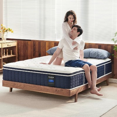 Coolvie 12 Inch Mattress, Medium Firm Mattress, Hybrid Individual Pocket Springs with Memory Foam, Cooler Sleep, Pressure Relief and Support