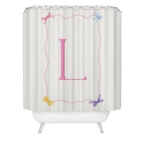 Deny Designs April Lane Art Simple Bow Monogram Shower Curtain - 1 of 3
