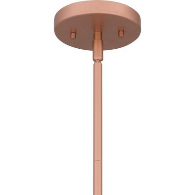 Labrant 1-Light Mini Pendant in Matte Rose Gold with Clear Hammered Glass