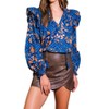 Women's Liz Ikat Print Ruffle Sleeve Blouse - FLYING TOMATO - 2 of 4