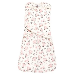 Hudson Baby Infant Girl Convertible Swaddle Sleep Sack, Neutral Pink Floral - 1 of 4