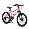 Aukfa 20 Inch Kids Mountain Steel Frame Bike for Boys & Girls Ages 6-12 - 7 Speed Gears, Front Suspension, Disc Brake & V-Brake - 3 of 4