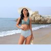 Women's Bikini Set Sexy Floral Two Piece Swimsuit Lace Up High Waisted Tummy Control Bathing Suit - image 2 of 4