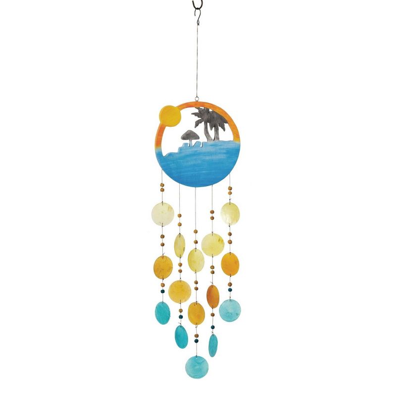 Woodstock Windchimes Sunset Beach Capiz Chime, Wind Chimes For Outside, Wind Chimes For Garden, Patio, and Outdoor Décor, 30"L, 4 of 8