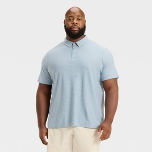 Men's Striped Pique Polo Shirt - All In Motion™ - 1 of 3