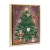 Stupell Industries Christmas Tree Fun Animals Floating Frame Canvas Art - 2 of 4