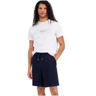 Armani Mens Drawstring Knitwear Casual Bermuda Shorts, Blue, X-Large