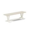 East West Furniture V-Style 15x60 in Dining Bench with Wirebrushed Linen White Leg and Linen White Top finish - 2 of 4