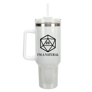 100 North I'm A Natural Nat 20 Dice Role Playing Game Wrap-Around 40 Oz. Stainless Steel Water Bottle Coffee Mug, Spill & Leak Resistant, Travel - 1 of 4