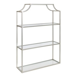 20" x 30" Ciel Tiered Wall Shelf Silver - Kate & Laurel All Things Decor: 4-Tier Glass, Metal Frame, No Assembly Required - 1 of 4