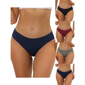 Allegra K Women's Plus Size Mid-Waist Available 5 Packs Hipster Underwear - 1 of 4