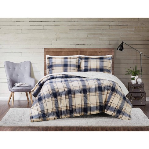 Details about   Gray Queen Comforter Set Reversible Plaid Deer 2 Shams Stain/Wrinkle Resistant 