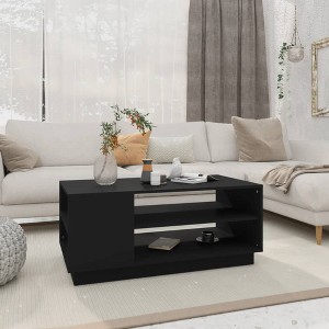 vidaXL Coffee Table Black 40.2 in.x21.7 in.x16.9 in. Engineered Wood - 1 of 4