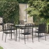 vidaXL Dining Set Black Steel Medium Durable Garden Dining Set - 63" Table Length 6 - 2 of 4