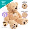 LotFancy 3 Feet Giant Teddy Bear Stuffed Animal, 39" Large Bear Plush Toy with Footprints - 3 of 4