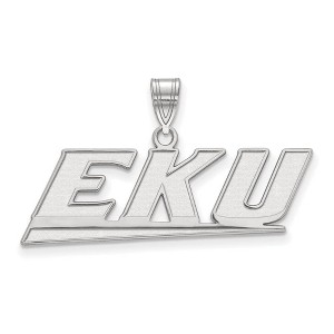 Black Bow Jewelry 10k White Gold Eastern Kentucky Colonels NCAA Medium Pendant - 1 of 3