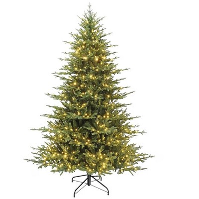 Holiday Living Acadia 7.5-ft Spruce Pre-lit Artificial Christmas Tree with LED Lights