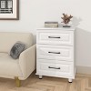 Sandinrayli 3 Drawer Dresser, Modern Nightstand Small Dressers with Drawers Closet Wood Dressers with Steel Handles, White - 2 of 4
