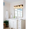 YANSUN 30 in. 4-Light Black and Gold Glass Bathroom Vanity Light 3-Light Wall Sconce with No Bulbs Included - 2 of 4
