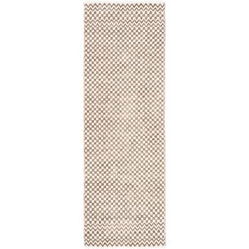 House Home & More Skid-Resistant Carpet Runner Diamond Trellis Lattice – Coffee Brown & Vanilla Cream 26 in. x 12 ft.