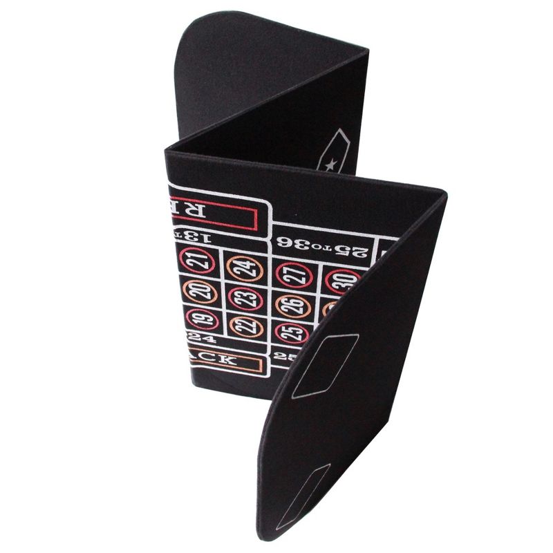 INO Design Portable Casino Texas Holdem Poker/Craps/Roulette Mat Tabletop Black, 5 of 9