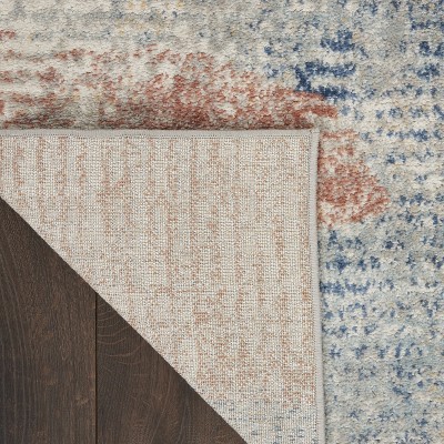 Elysian Ivory Abstract Synthetic 4' x 6' Easy-Care Area Rug