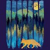 Junior's Design By Humans Fox Forest Night By Maryedenoa T-Shirt - 2 of 3