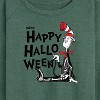 Women's - Dr. Seuss - Happy Halloween Skeleton Cat Lightweight French Terry Wide Neck Long Sleeve Shirt - 2 of 4