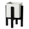 Vintiquewise Indoor and Outdoor White Iron Planting Box with Black Wooden Frame, Small Planter - image 2 of 4