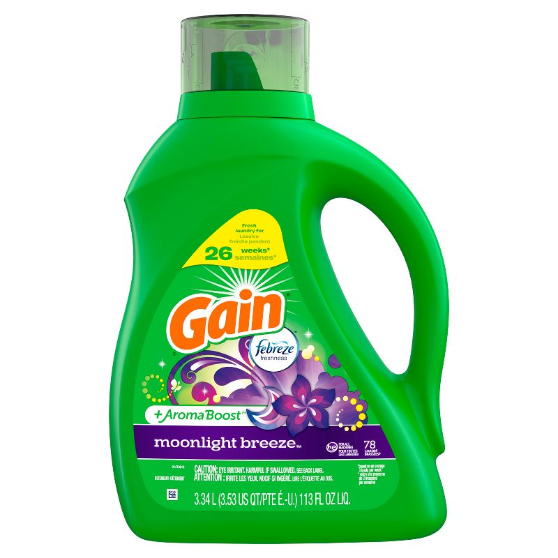 Gain + Aroma Boost Moonlight Breeze Scent HE Compatible Liquid Laundry Detergent, 3 of 11