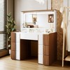 NicBex Vanity Desk with Mirror Dressing Table with Stool, Vanity Set with Adjustable Shelves,2 Drawers and Side Cabinet for Bedroom - 4 of 4