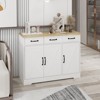 NicBex Sideboard Buffet Cabinet with Storage Farmhouse 3-Door Coffee Bar Cabinet with 3 Drawers for Kitchen,Living Room,White - 4 of 4