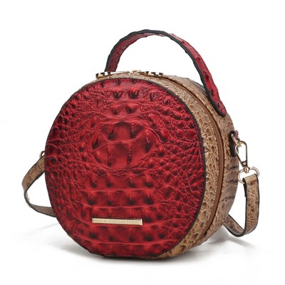 MKF Collection Ynnari Women's Crossbody Bag Croc-Embossed Chic Round by Mia K