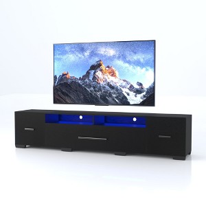 NicBex TV Stands for 80 inch TV,Mondern Entertainment Center with LED Light,TV Console for Living Room, Bedroom, Home,Black - 1 of 4