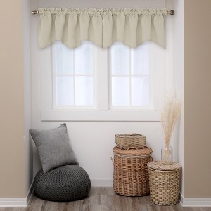 Deconovo Scalloped Valance Curtain – Rod Pocket, 1 Panel, Blackout Style - 1 of 4