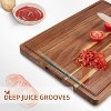 Extra Large Wooden Cutting Board Heavy Duty Chopping Board with Juice Groove, Thick Acacia Wood Butcher Block, 24 x18 inch, 3pcs - 4 of 4