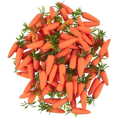 Juvale 100 Pack Artificial Fake Baby Carrots for Craft DIY Home Kitchen Decoration