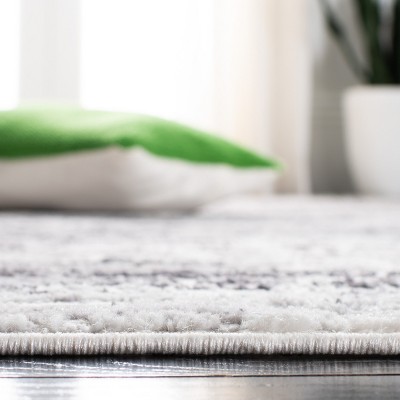 Elysian Light Grey and Charcoal Hand-Knotted 3' Square Rug