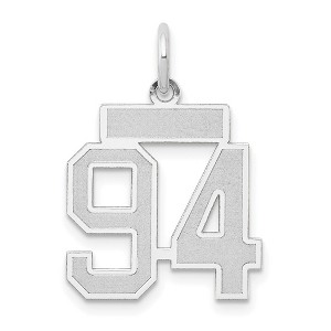 Black Bow Jewelry 14k White Gold, Jersey Collection, Small Number 94 Pendant - 1 of 4