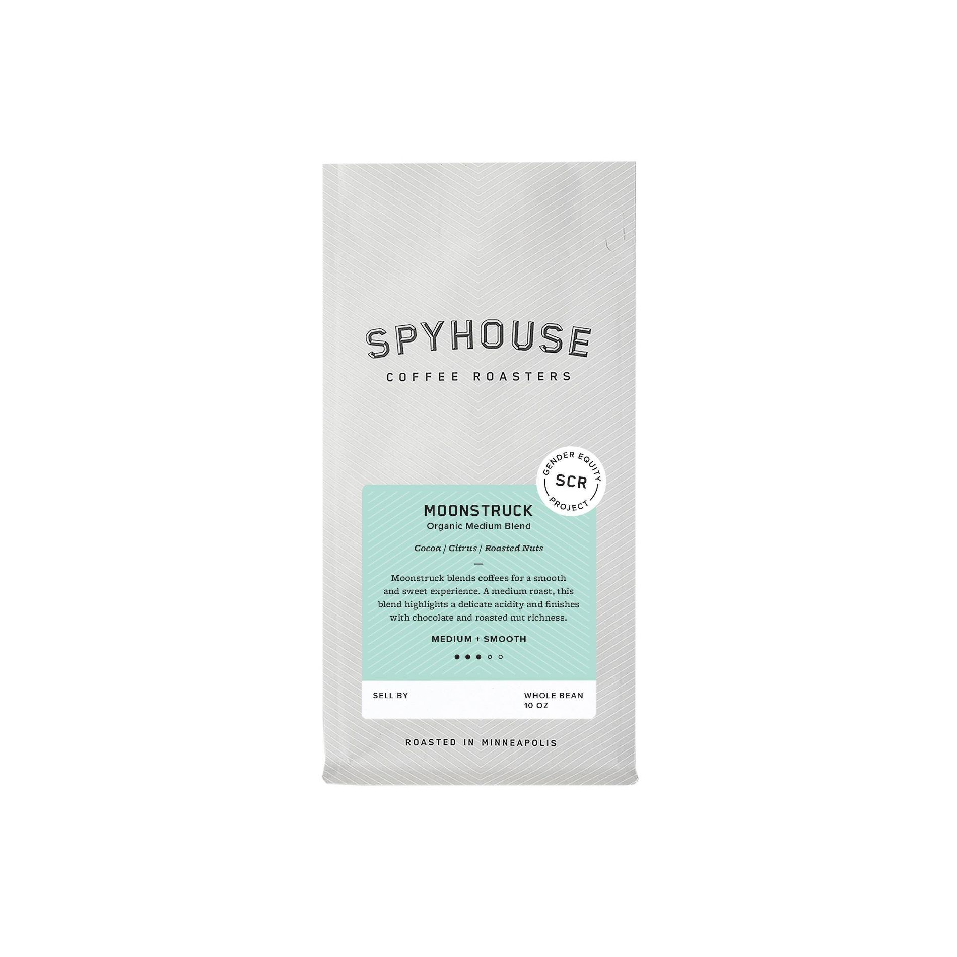 Spyhouse Coffee Roasters Moonstruck Organic Blend Medium Roast Coffee – 10oz: Arabica Beans, Citrus, Cocoa